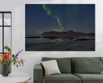 Aurora Borealis mit Spiegelung auf den Lofoten von Kai Müller