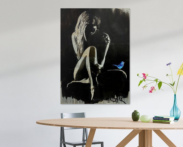 Voorbeeld van het werk in een kamer
