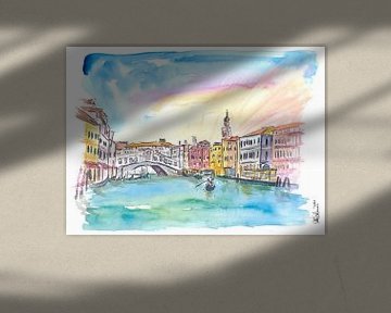 Venedig Rialto und Canal Grande bei Sonnenuntergang von Markus Bleichner