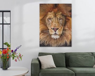 Koning leeuw portret van Russell Hinckley