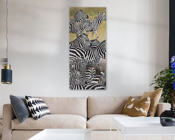 Zebras schilderij van Russell Hinckley