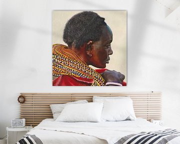 Samburu vrouw schilderij van Russell Hinckley