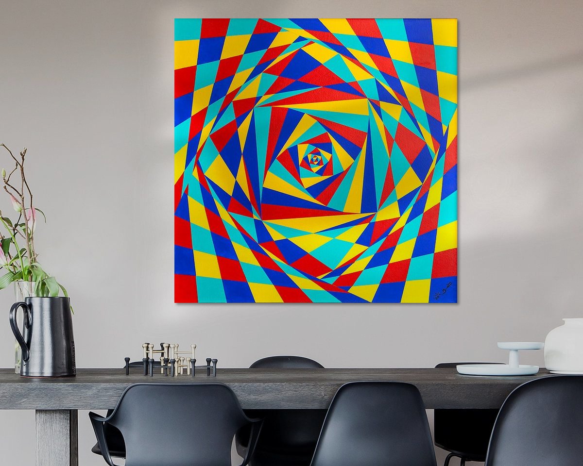Voorbeeld van het werk in een kamer