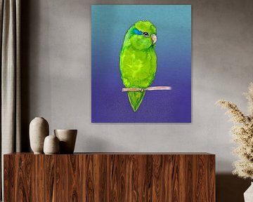 Green parrotlet watercolor