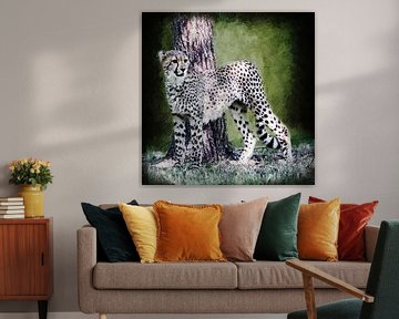 Guépard devant un arbre (peinture) sur Art by Jeronimo