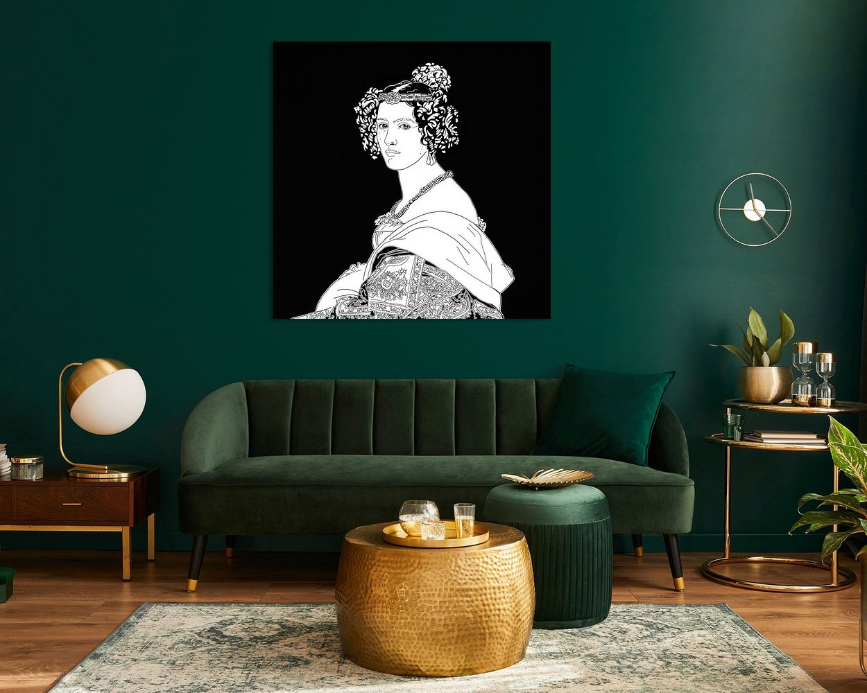 Voorbeeld van het werk in een kamer