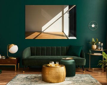 Abstracte lijnen van schaduw, leuning en vloer