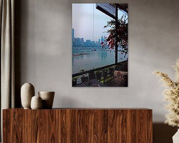 Ein Teehaus mit Aussicht Chongqing, China von Loretta's Art