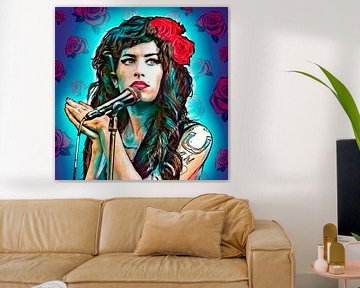 Pop Art Kunstwerk van Amy Winehouse van Martin Melis