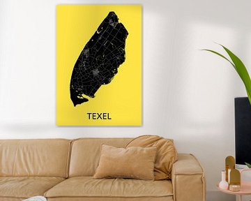 Texel Karte | Warmes Gelb