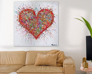 Kleurrijk Hart van Vrolijk Schilderij
