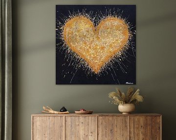 Golden Heart by Vrolijk Schilderij