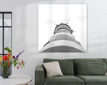 The lighthouse of Ameland (Bornrif) black and white. by Nicky Kapel
