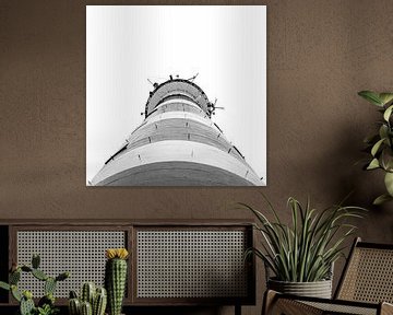 Der Leuchtturm von Ameland (Bornrif) schwarz-weiß. von Nicky Kapel