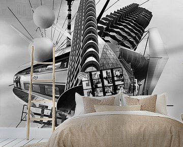 Collage Eindhoven in zwart wit van Marianne van der Zee