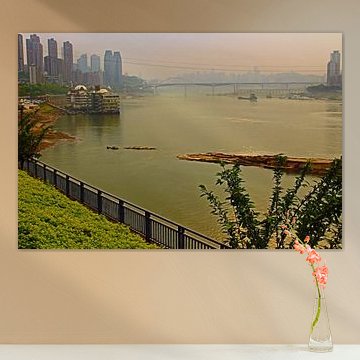 Dusk Falls Over Yangtze River in Chongqing 1