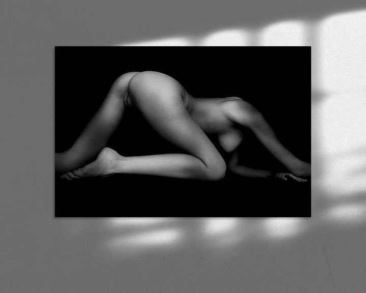 Beispiel: Low Key Bodyscape einer weiblichen Gesäßvagina in Schwarz/Weiß von Art By Dominic