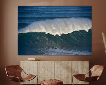 Big wave Nazaré Portugal by Marieke van der Hoek-Vijfvinkel