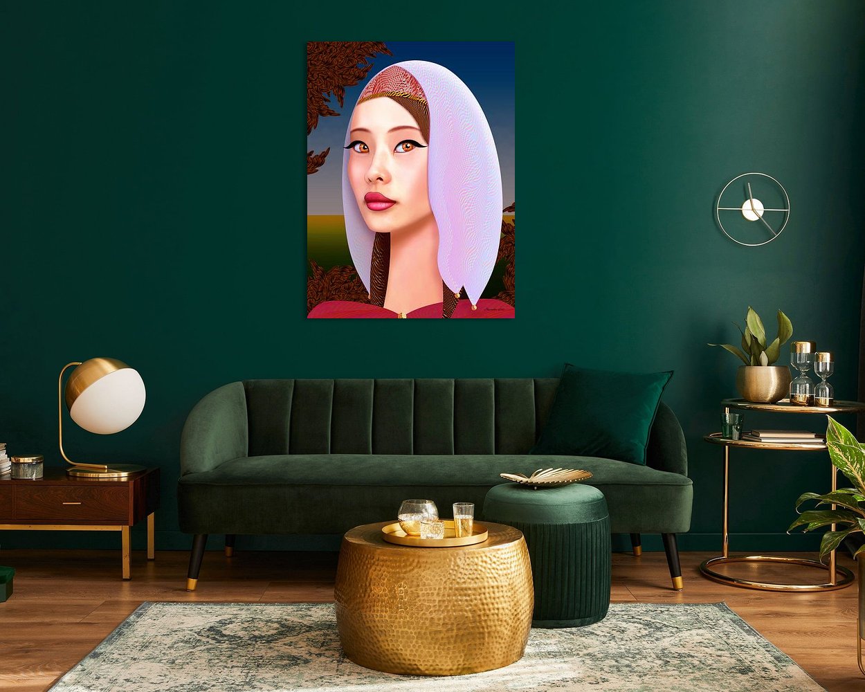 Voorbeeld van het werk in een kamer