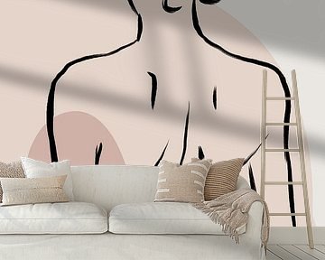 Moderne Lijntekening Vrouw Met Abstracte Vormen van Diana van Tankeren