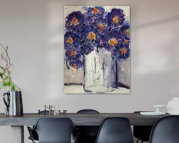 Blue flowers in vase