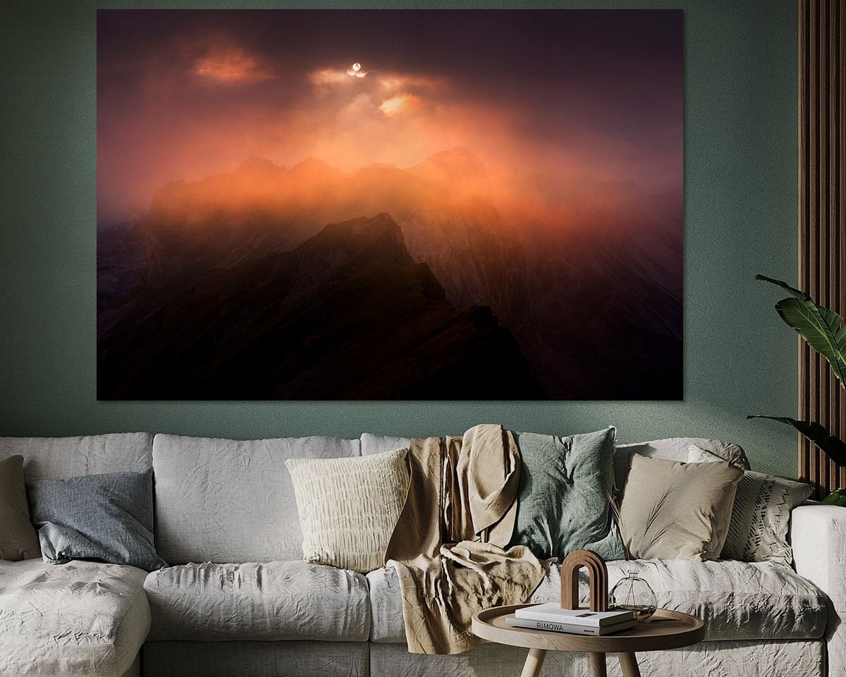 Voorbeeld van het werk in een kamer