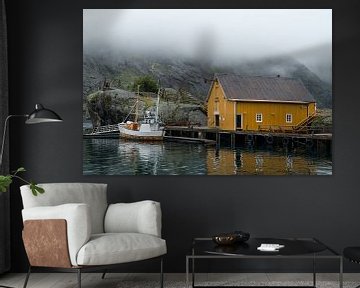 Typical fishing village Lofoten. by Axel Weidner