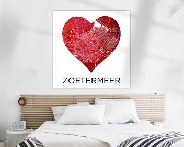 Amour pour Zoetermeer | Plan de la ville dans un cœur sur WereldkaartenShop