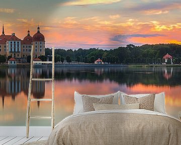 Sonnenuntergang auf Schloss Moritzburg von Henk Meijer Photography