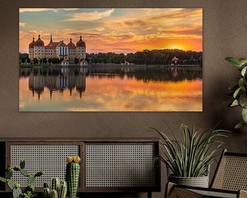Sonnenuntergang auf Schloss Moritzburg von Henk Meijer Photography