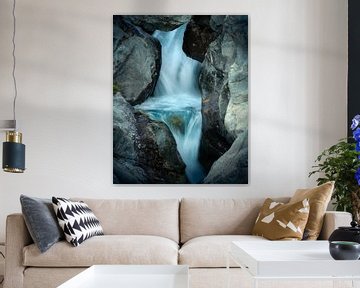 Detail van een waterval in de Franse Alpen van Jos Pannekoek