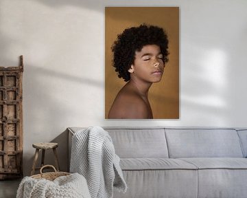 Boy with eyes closed