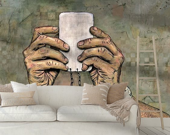 Voorbeeld van het werk in een kamer