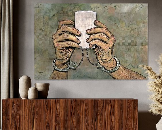 Voorbeeld van het werk in een kamer