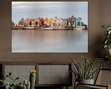 Colourful harbour houses in Stavoren by Maarten Cornelis