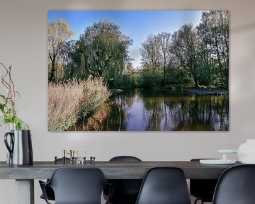 Belle photo de nature dans la forêt avec une belle vue sur l'eau sur Jennifer Petterson