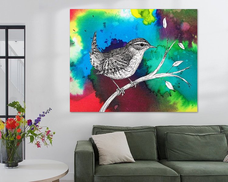 Voorbeeld van het werk in een kamer
