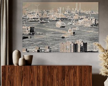 Blokliner Rotterdam - Nieuwe Maas en Europoort van Frans Blok