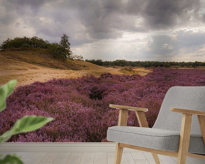 Sfeerimpressie behang: Heide in bloei van Dirk Smit
