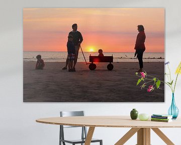 Zonsondergang aan het strand