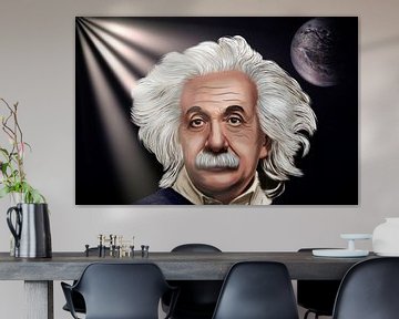 Albert Einstein cartoon.