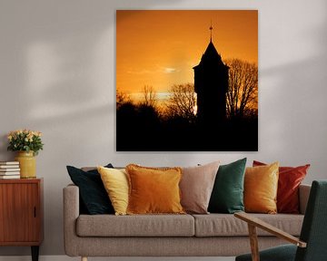 Wasserturm in der Morgensonne von Breda von Marco Diks