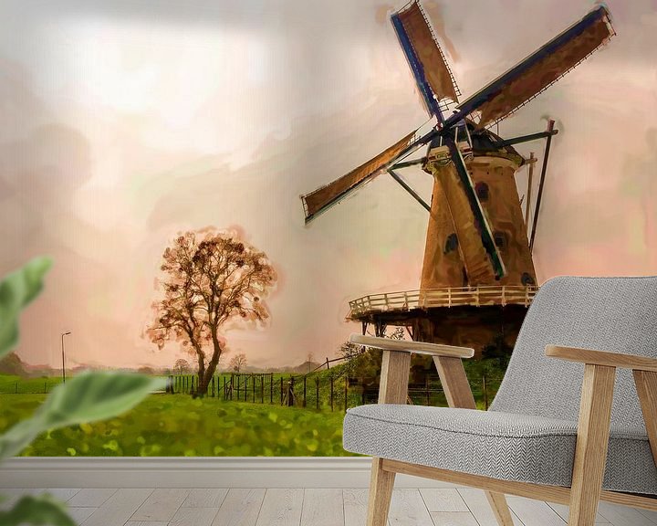 Impression: Le moulin à vent sur Frans Van der Kuil