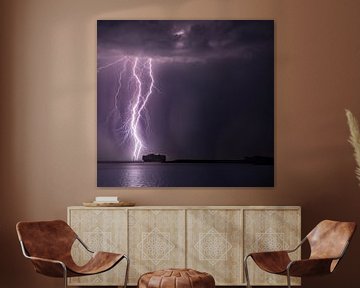 Thunderstorm above ship by Paul Begijn