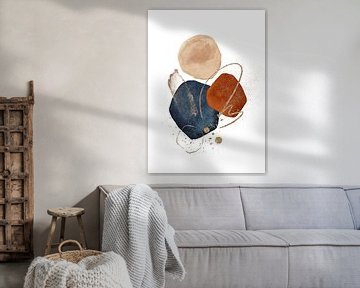 Moderne abstrakte Aquarellformen von Diana van Tankeren