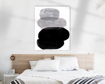 Abstract Black and White Pebbles van David Potter