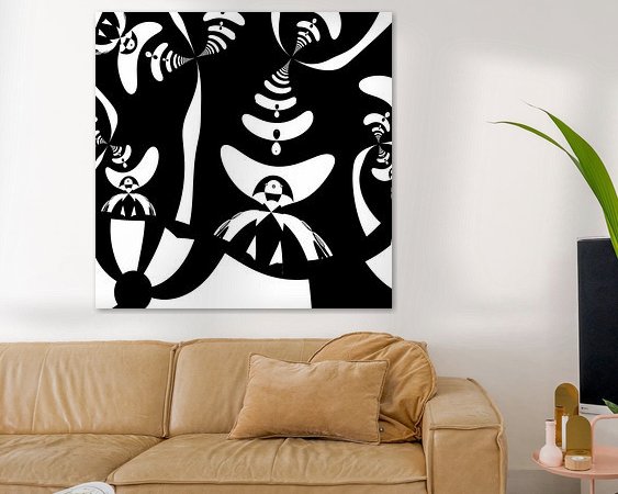 Voorbeeld van het werk in een kamer