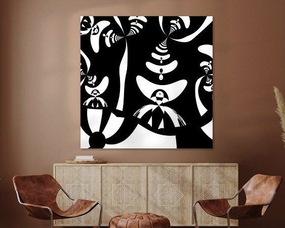 Voorbeeld van het werk in een kamer