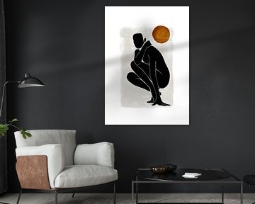 Femme nue - Silhouette abstraite femme nue sur Diana van Tankeren