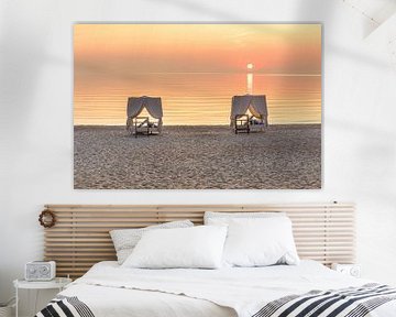 Daybeds at the Hamptons beach of Scharbeutz at the Baltic Sea by Voss Fine Art Fotografie